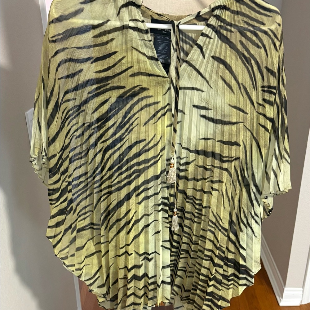 Etro Black and Cream Striped Women's Tunic